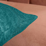 Weave Embossed Velvet Cushion Cover Teal