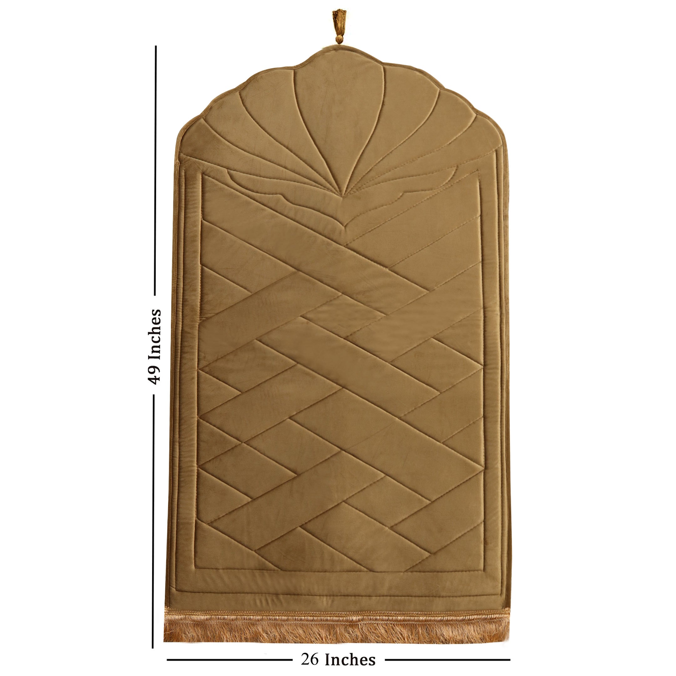 Turkish Style Quilted Velvet Padded Prayermat Coffee