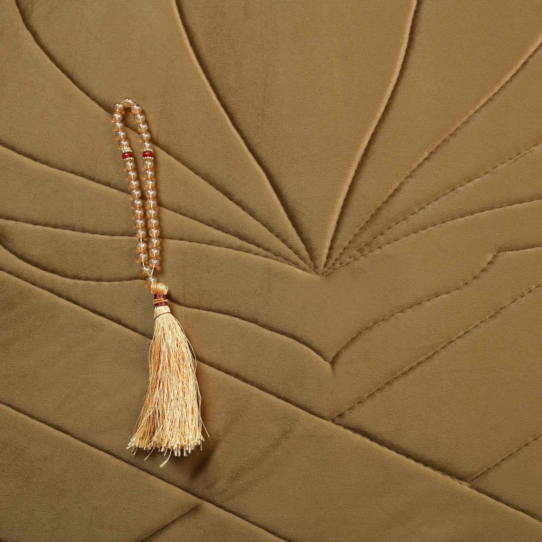 Turkish Style Quilted Velvet Padded Prayermat Coffee