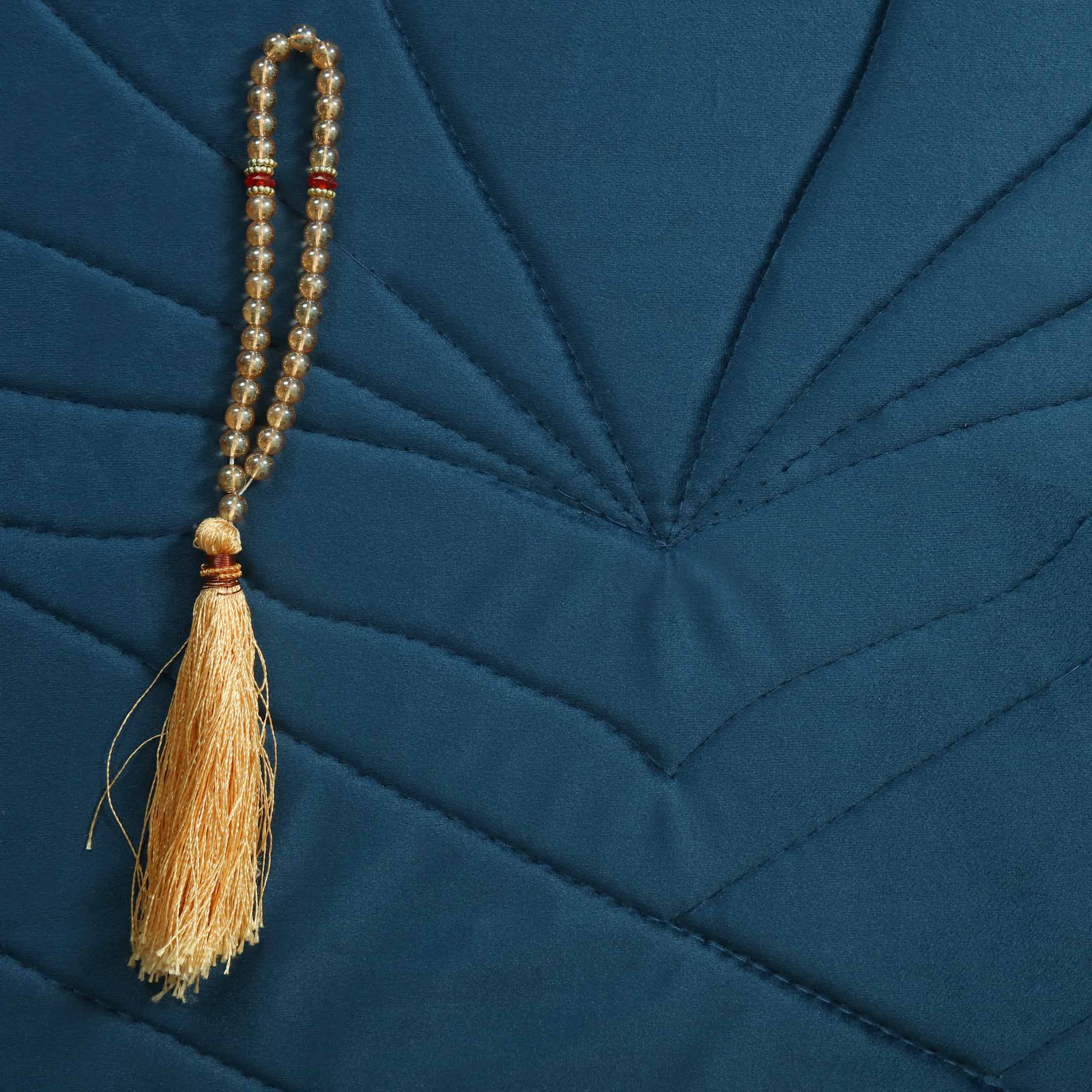 Turkish Style Quilted Velvet Padded Prayermat Navy