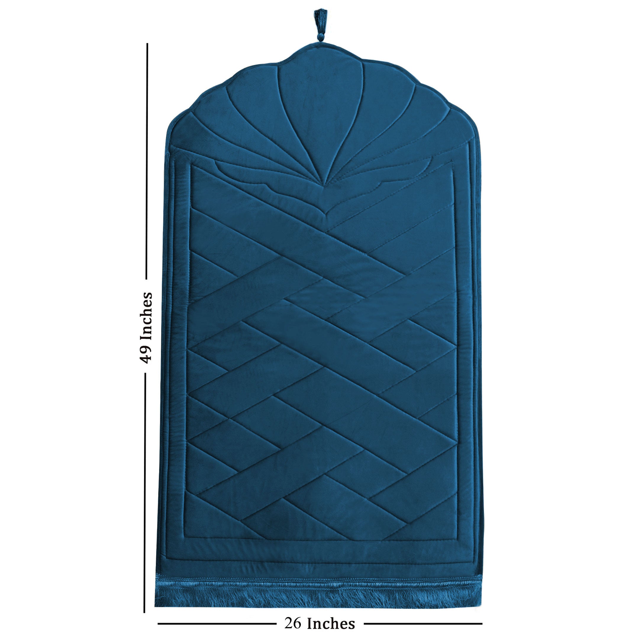Turkish Style Quilted Velvet Padded Prayermat Navy