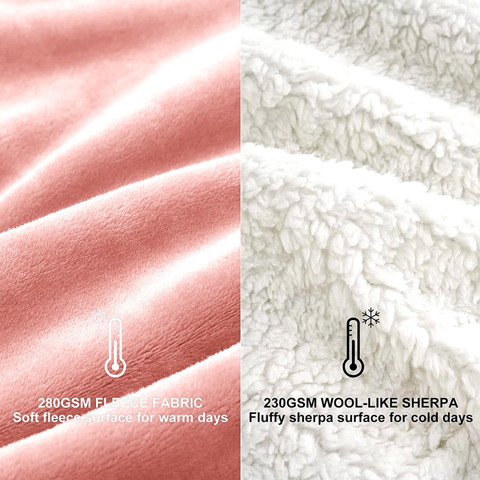 Ultra Soft Sherpa Throw Blanket - Dusky Rose