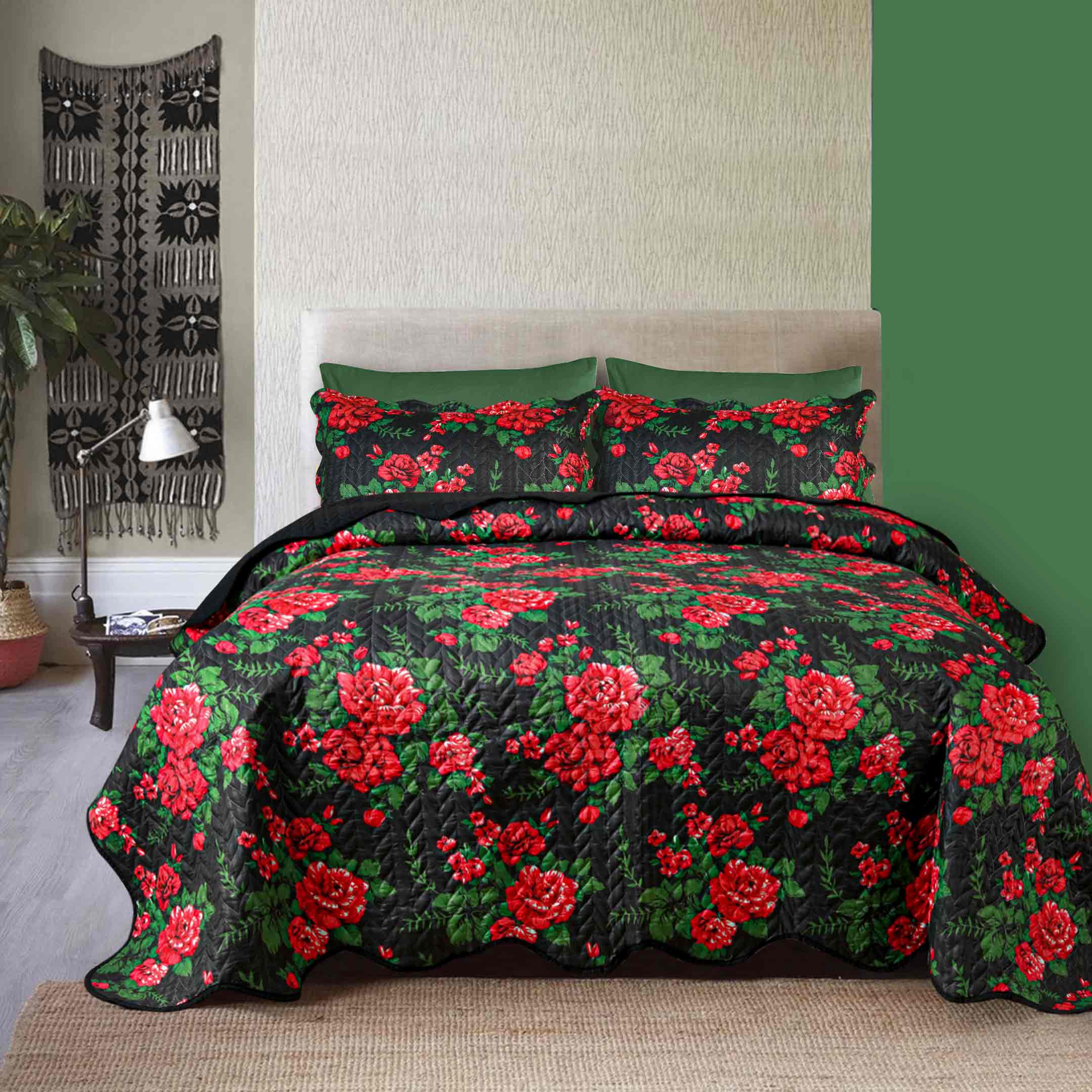 Vintage Rose Bedspread 6 pcs Set