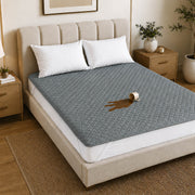 Waterproof Quilted Mattress Protectors With Elastic Strap Grey