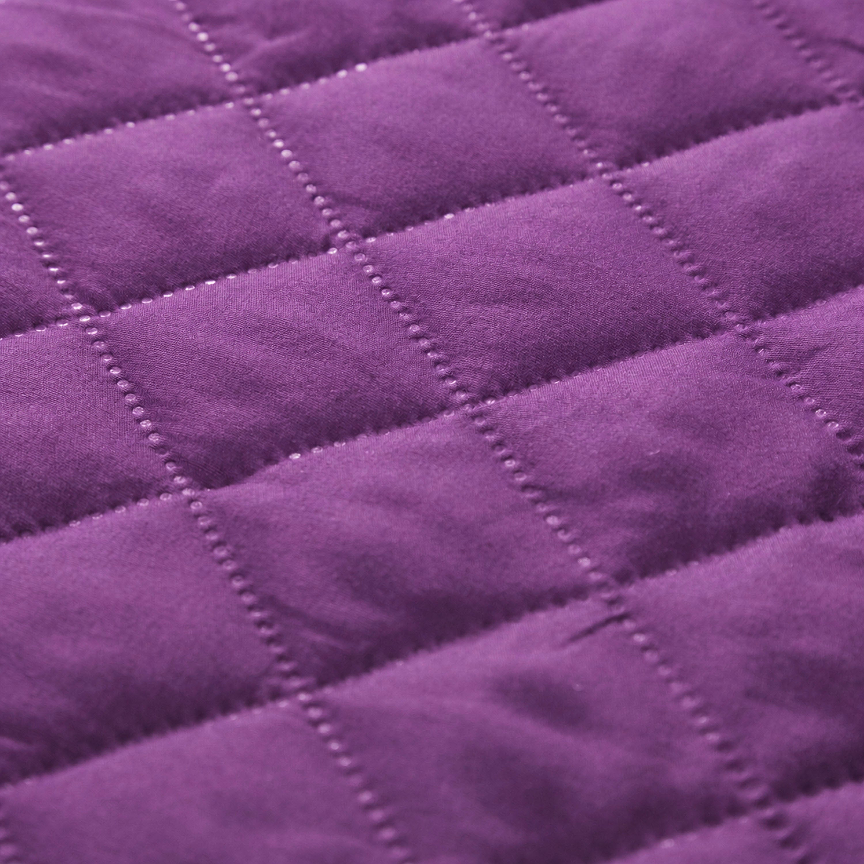 Waterproof Quilted Mattress Protectors With Elastic Strap Lilac