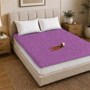 Waterproof Quilted Mattress Protectors With Elastic Strap Lilac