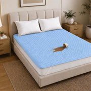 Waterproof Quilted Mattress Protectors With Elastic Strap Sky