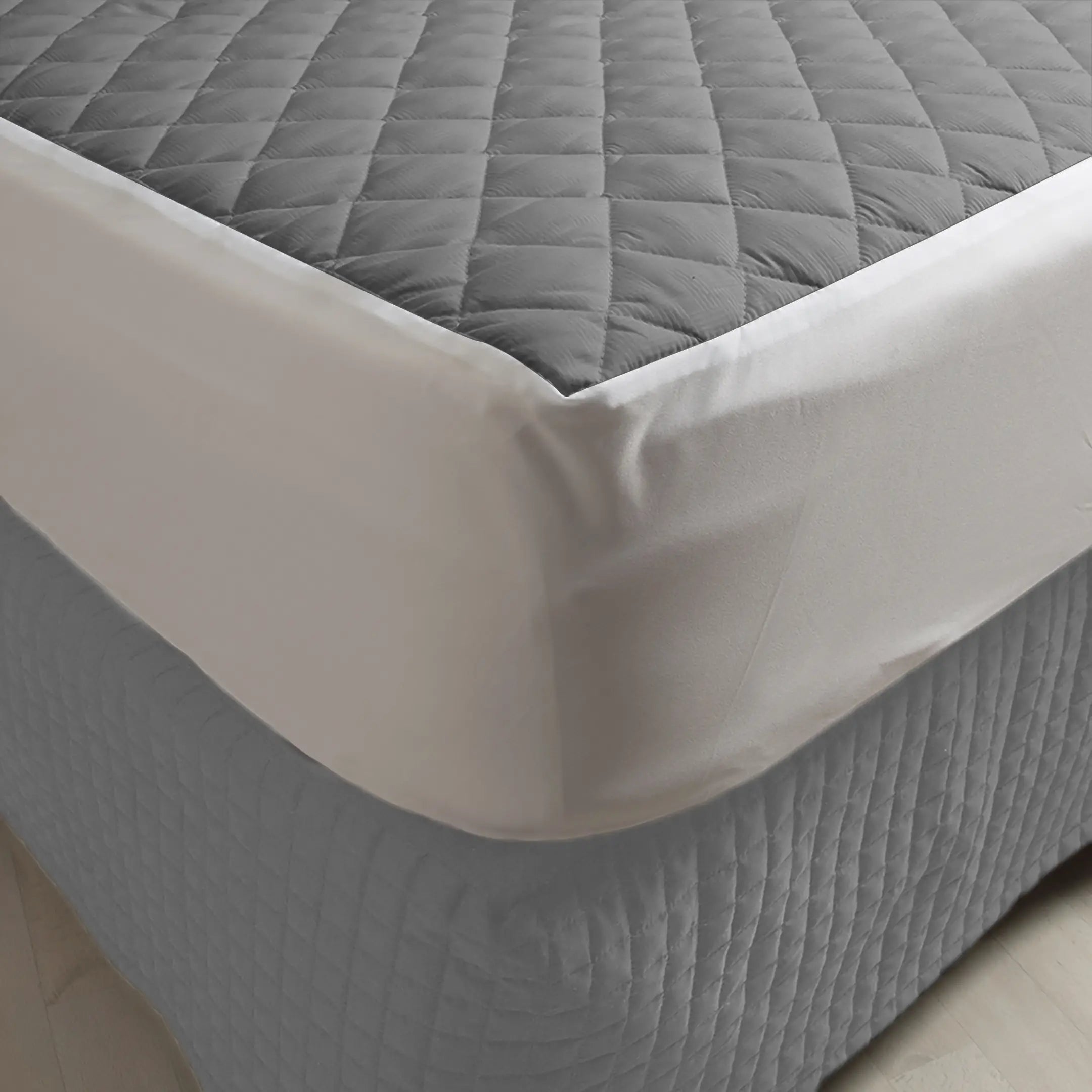 Waterproof Quilted Mattress Protectors Fitted Grey