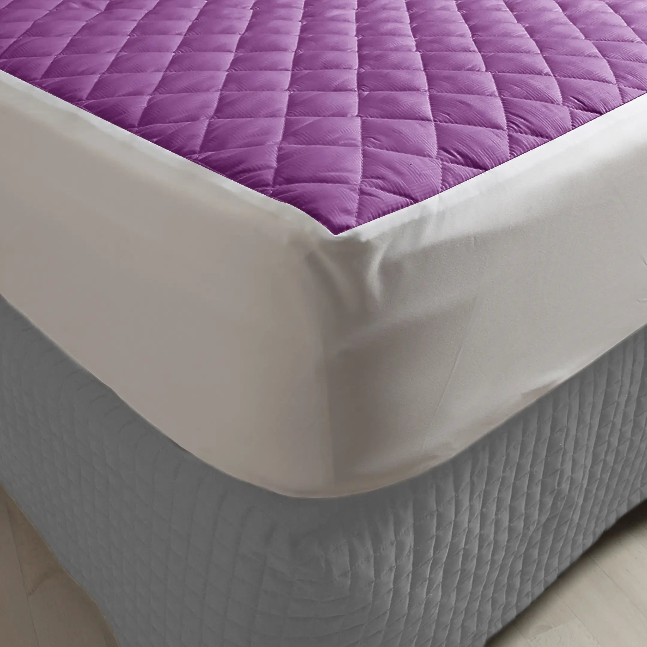 Waterproof Quilted Mattress Protectors Fitted Lilac