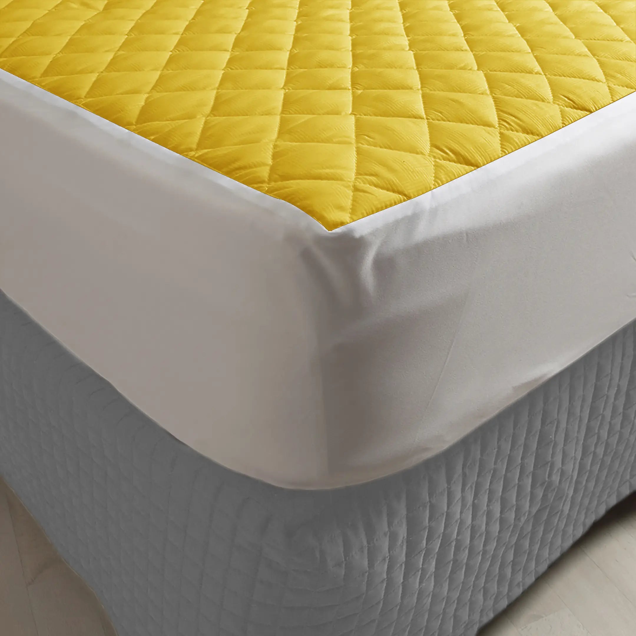 Waterproof Quilted Mattress Protectors Fitted Mustard