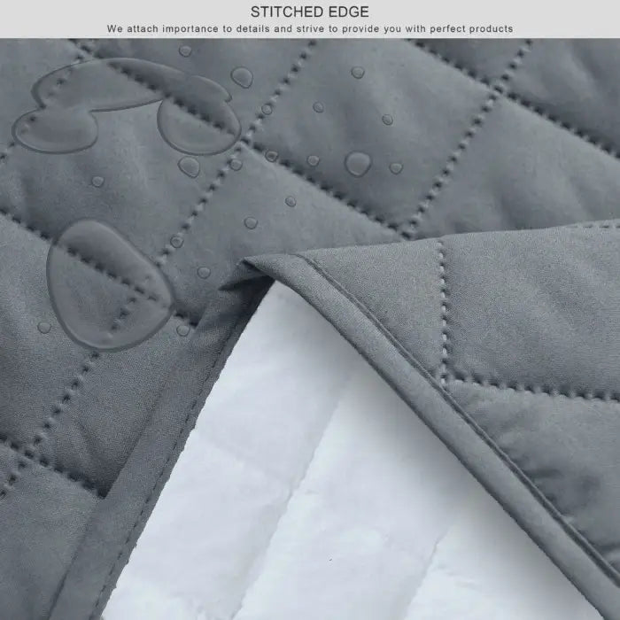 Waterproof Quilted Mattress Protectors With Elastic Strap Grey