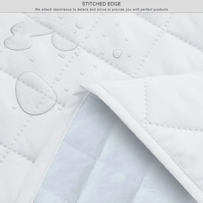 Waterproof Quilted Mattress Protectors With Elastic Strap White