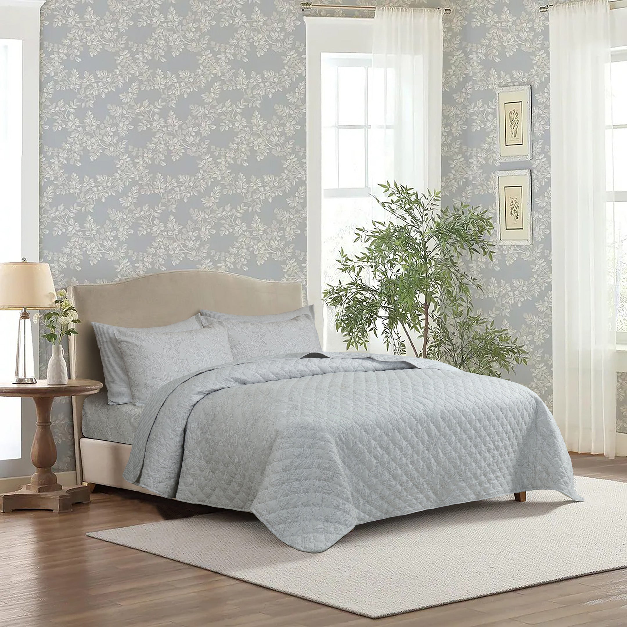 Botanical Quilted Bedspread 6PCS Set