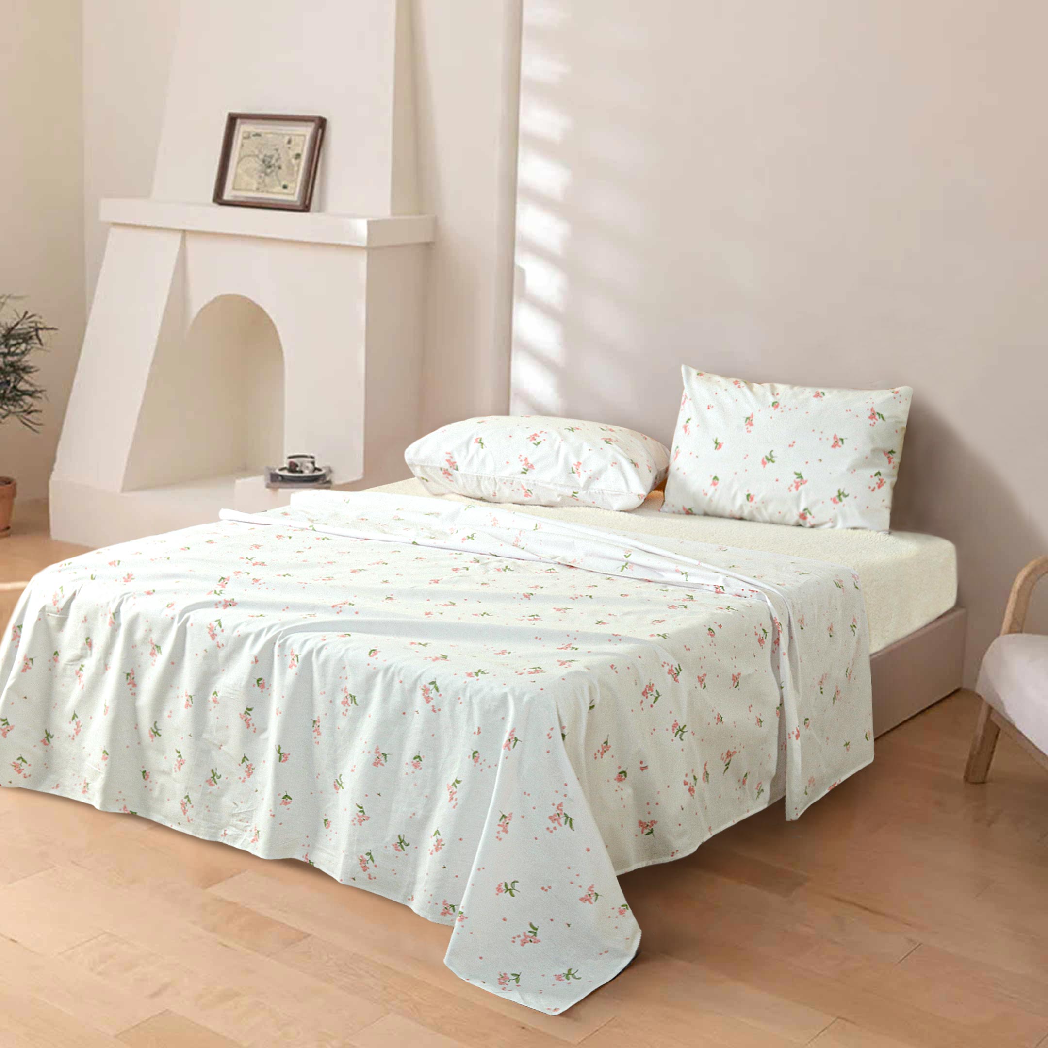 Whispering Petals Polycotton Bedsheet