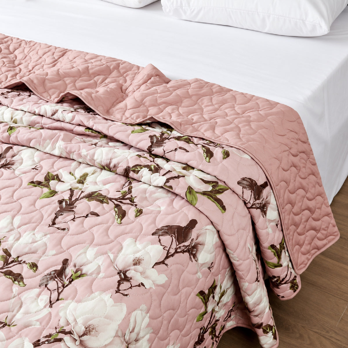Whispering Petals Lightweight Quilted Blanket