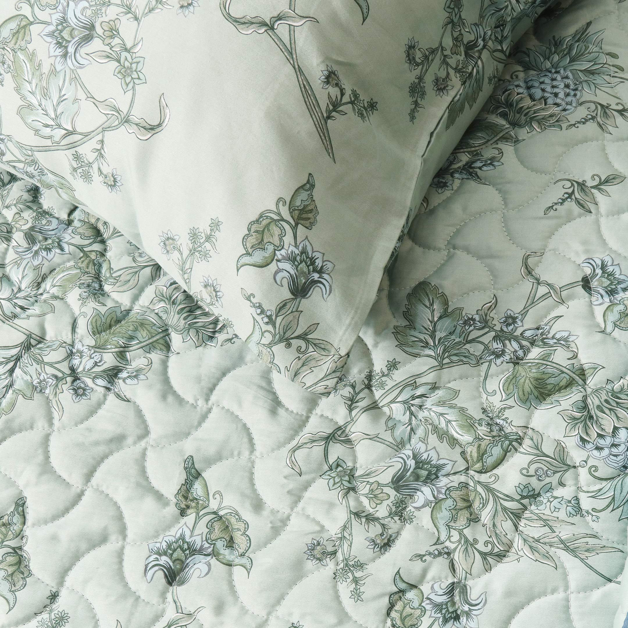 Willow Garden Quilted Summer Bedspread 3PCS Set