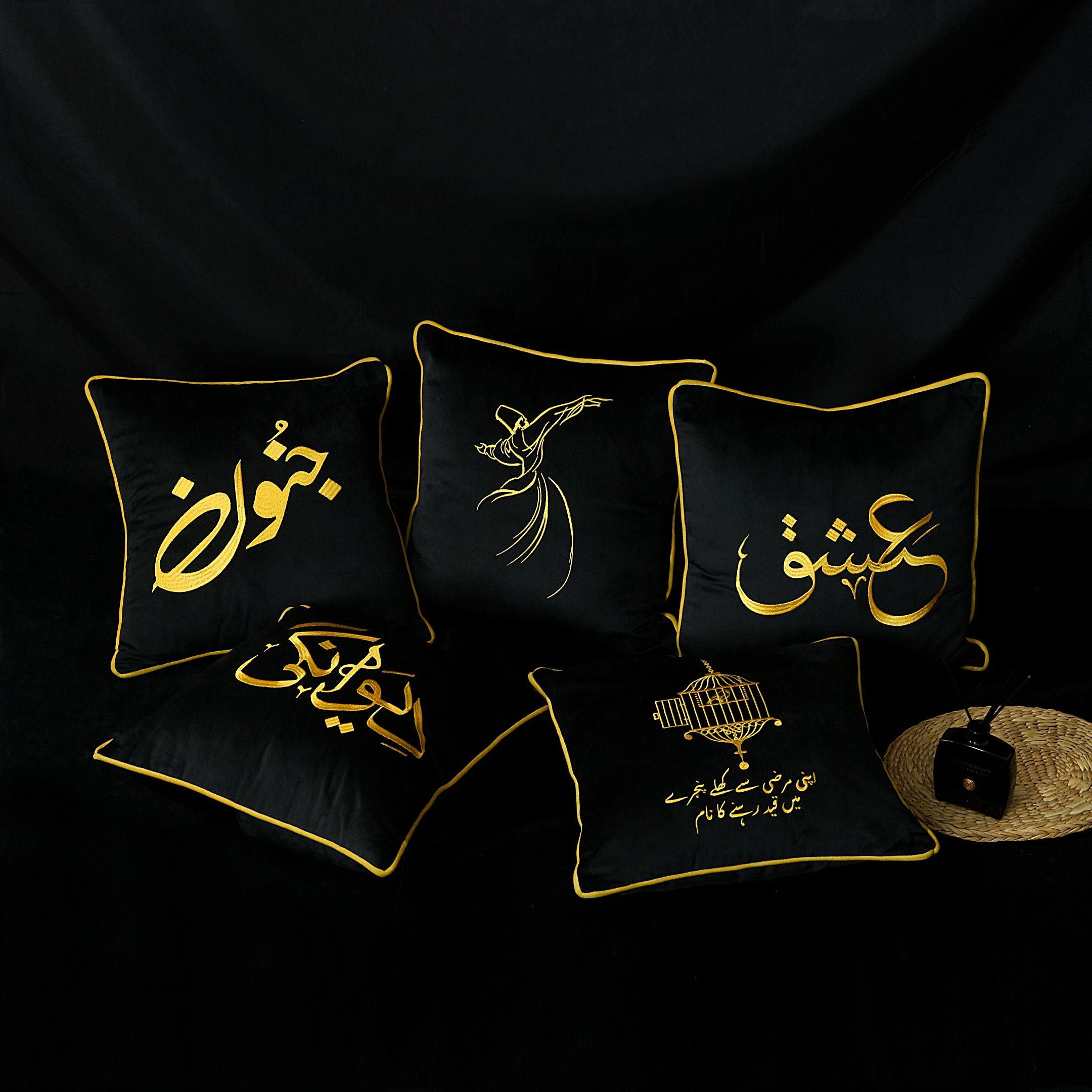 Raqs-e-Ishq – Embroidered Cushion Cover Set