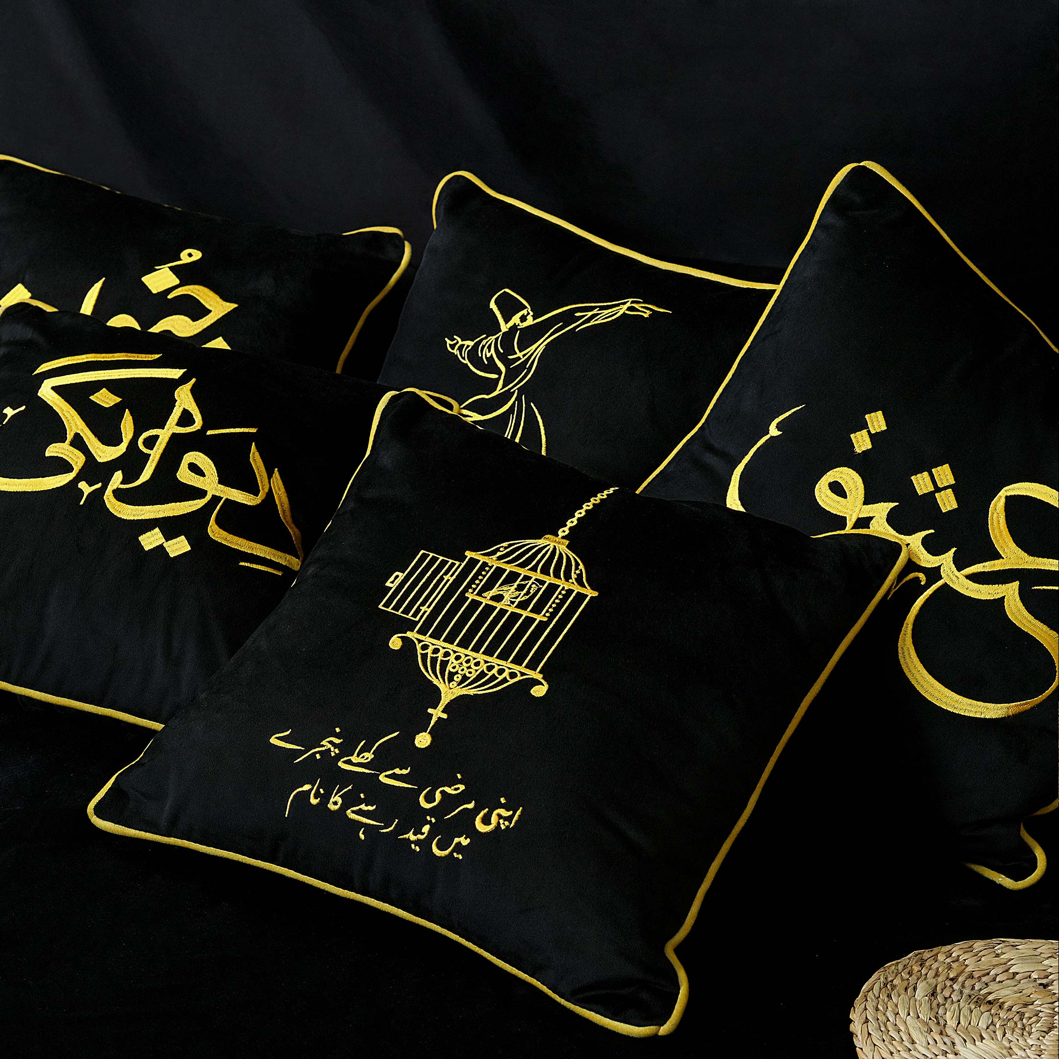 Raqs-e-Ishq – Embroidered Cushion Cover Set