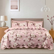 Whispering Petals Quilted Summer Bedspread 3PCS Set