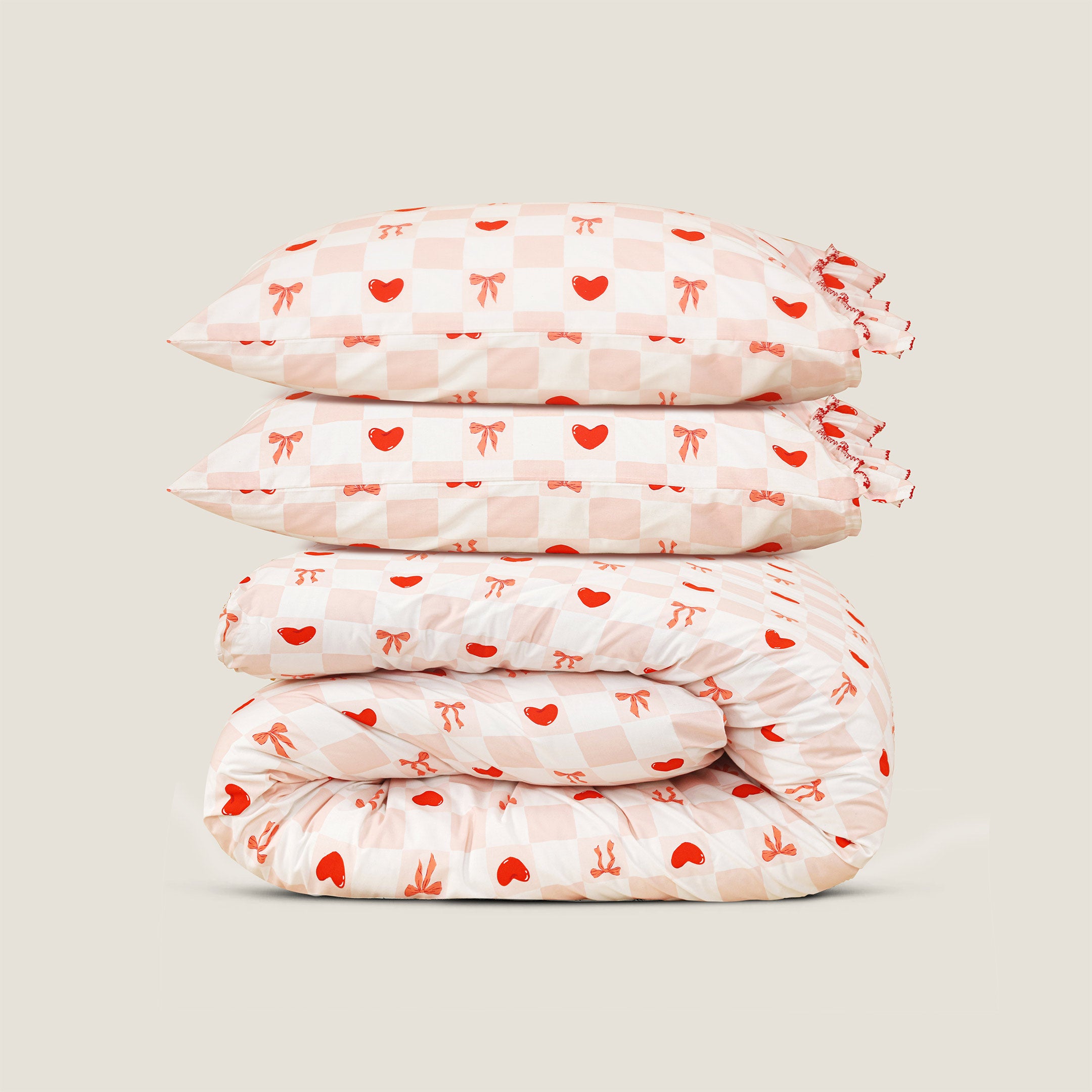 Heart & Bows Printed Duvet Cover