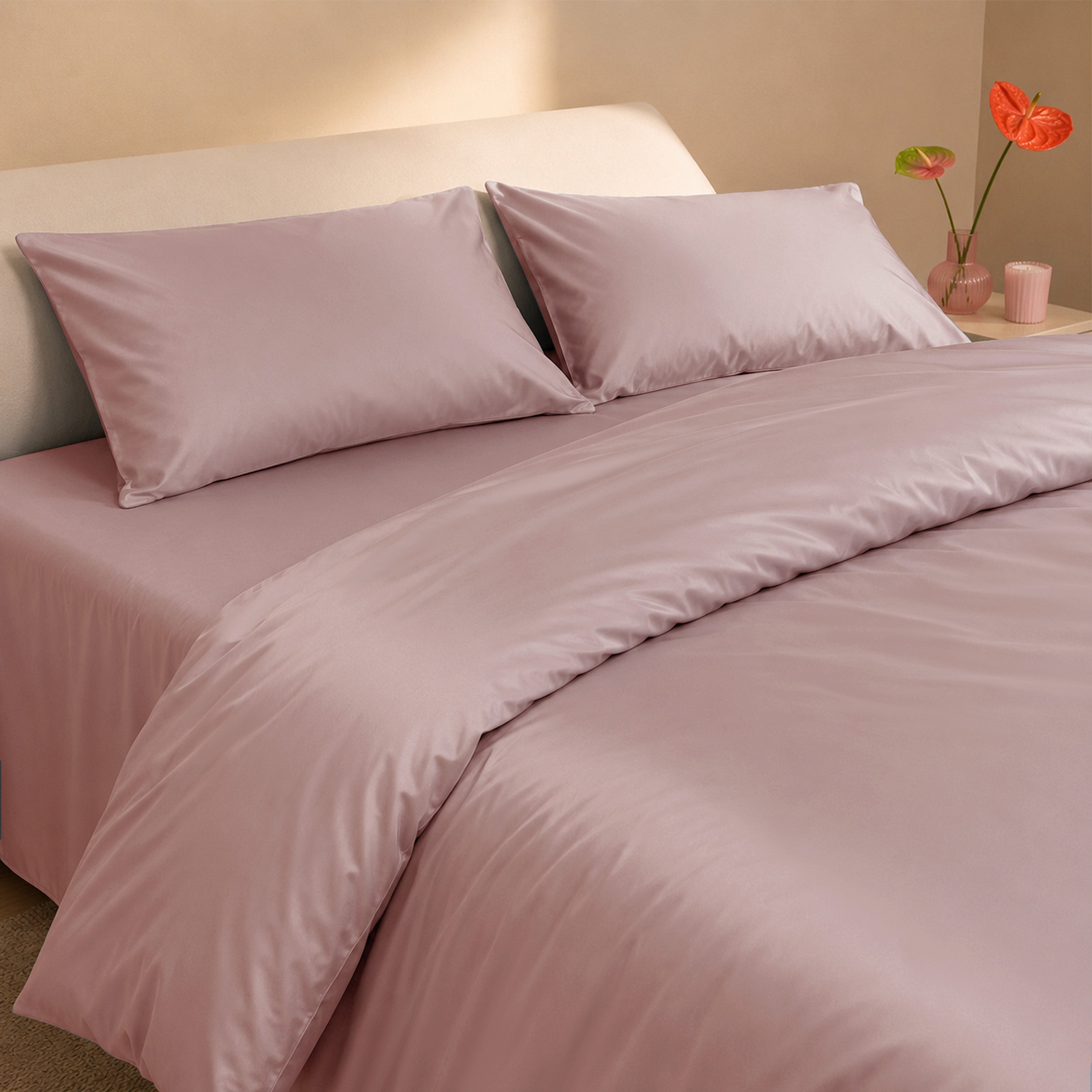 Mauve Pink Summer Duvet Cover