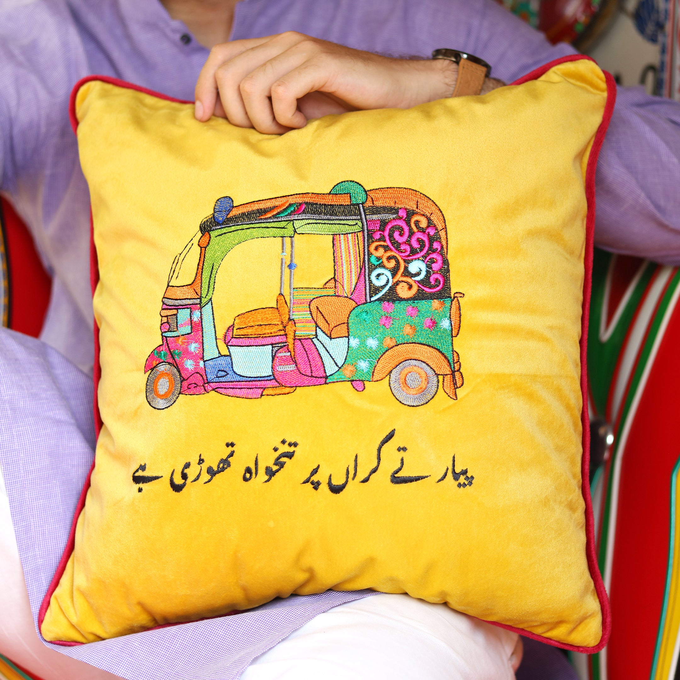 Truck Art– Embroidered Cushion Cover Set