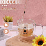 Bistro Classic Cute Bear Double Wall Glass Coffee Cup 250ML