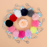 Unicorn Character Fluffy Ball hanging Keychain (Any Random Color)