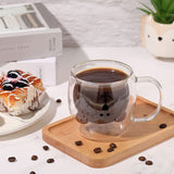 Bistro Classic Cute Bear Double Wall Glass Coffee Cup 250ML
