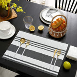 Assorted PVC Table Mats-Black Line (Pack of 6)