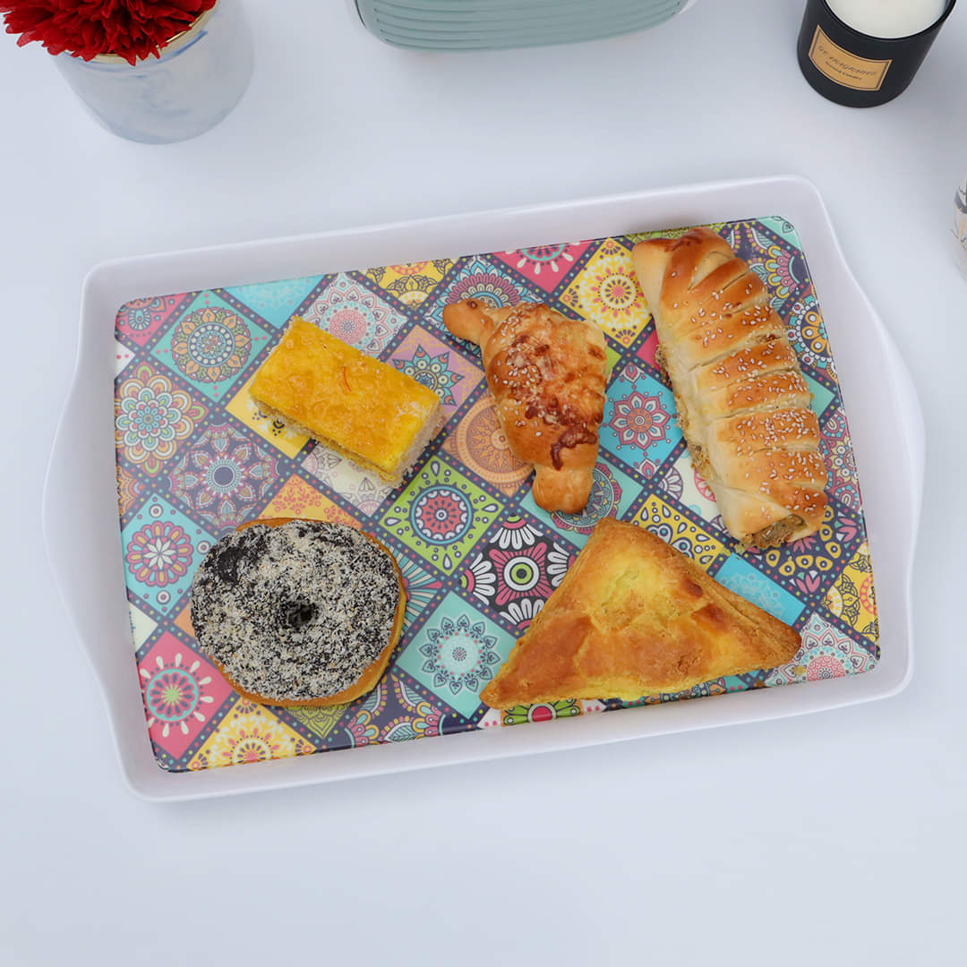 Melamine Colorful Mosaic Pattern Serving Tray