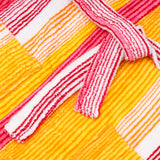 Luxury Bathrobe Pink With Yellow Strip