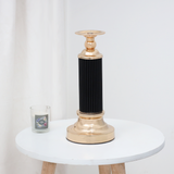 Candle Stand Black & Gold Cylindrical