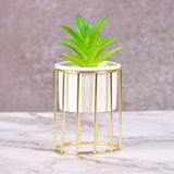 Pure White Porcelain Flower Pot with Vertical Stand & Planter ( Artificial Plants)