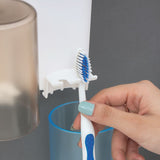 Korean Wall Mount Shine Plastic Toothbrush 3 Section Caddy