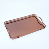 Glassware Serving Tray with Golden Handles