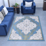 Egyptian Blue King Size (7.6 X 5.25 Feet) Thick & Cozy Floor Rug