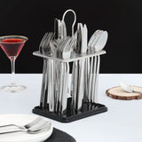 Regent Harmony Stainless Steel Silver Cutlery Set with Stand - 24 Pcs