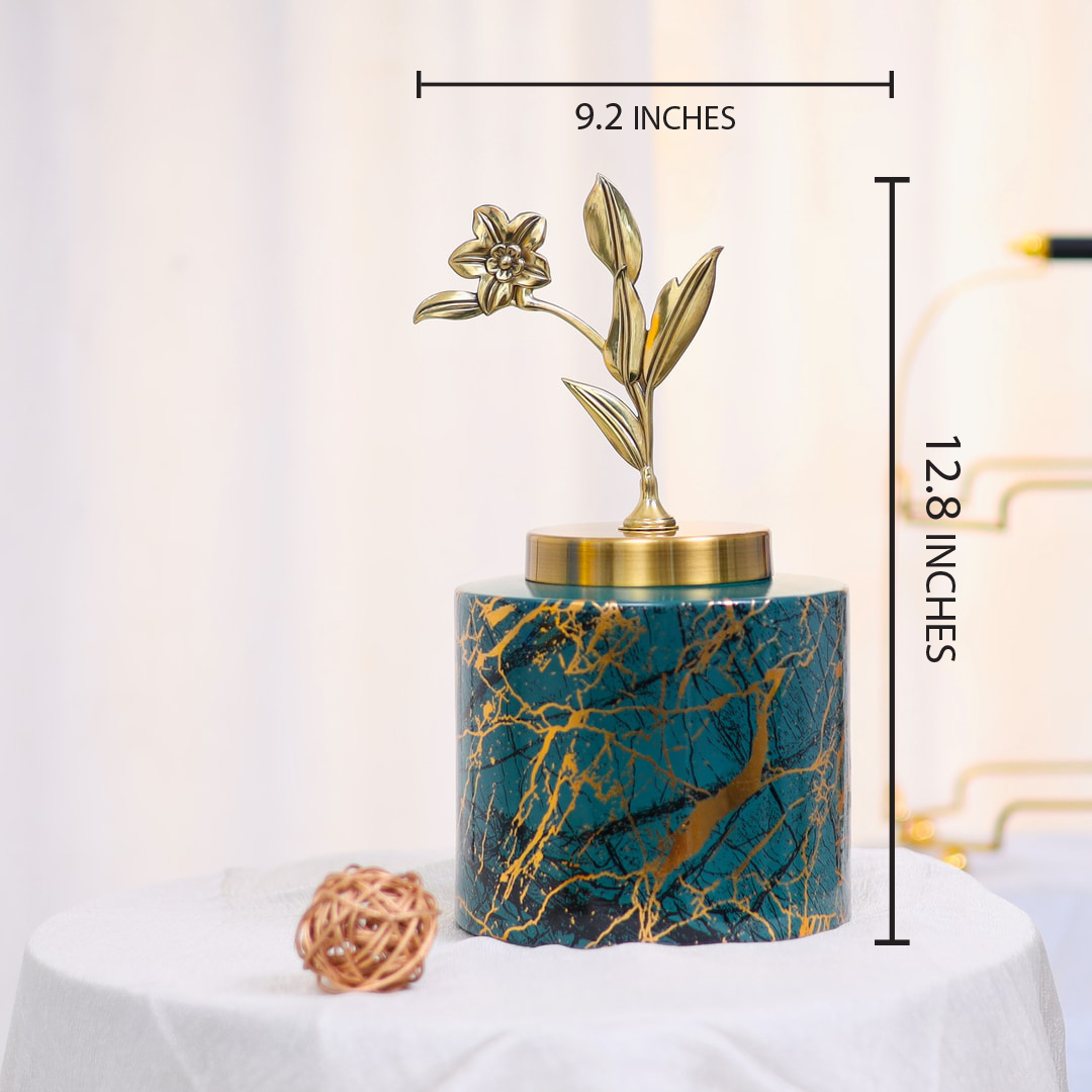 Pine Green Fancy Ceramic Vase