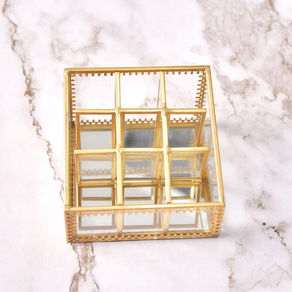 Vintage Gold Plated Lipstick Storage Box