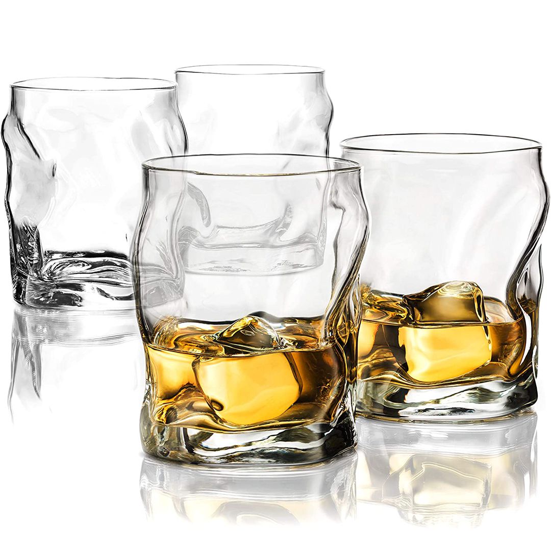 Classic Old Fashioned Wavy Glass Set- 6 Pcs