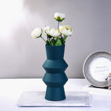 Matte Teal Lilac Design Centerpiece Ceramic Vase