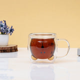 Bistro Classic Cute Bear Double Wall Glass Coffee Cup 250ML