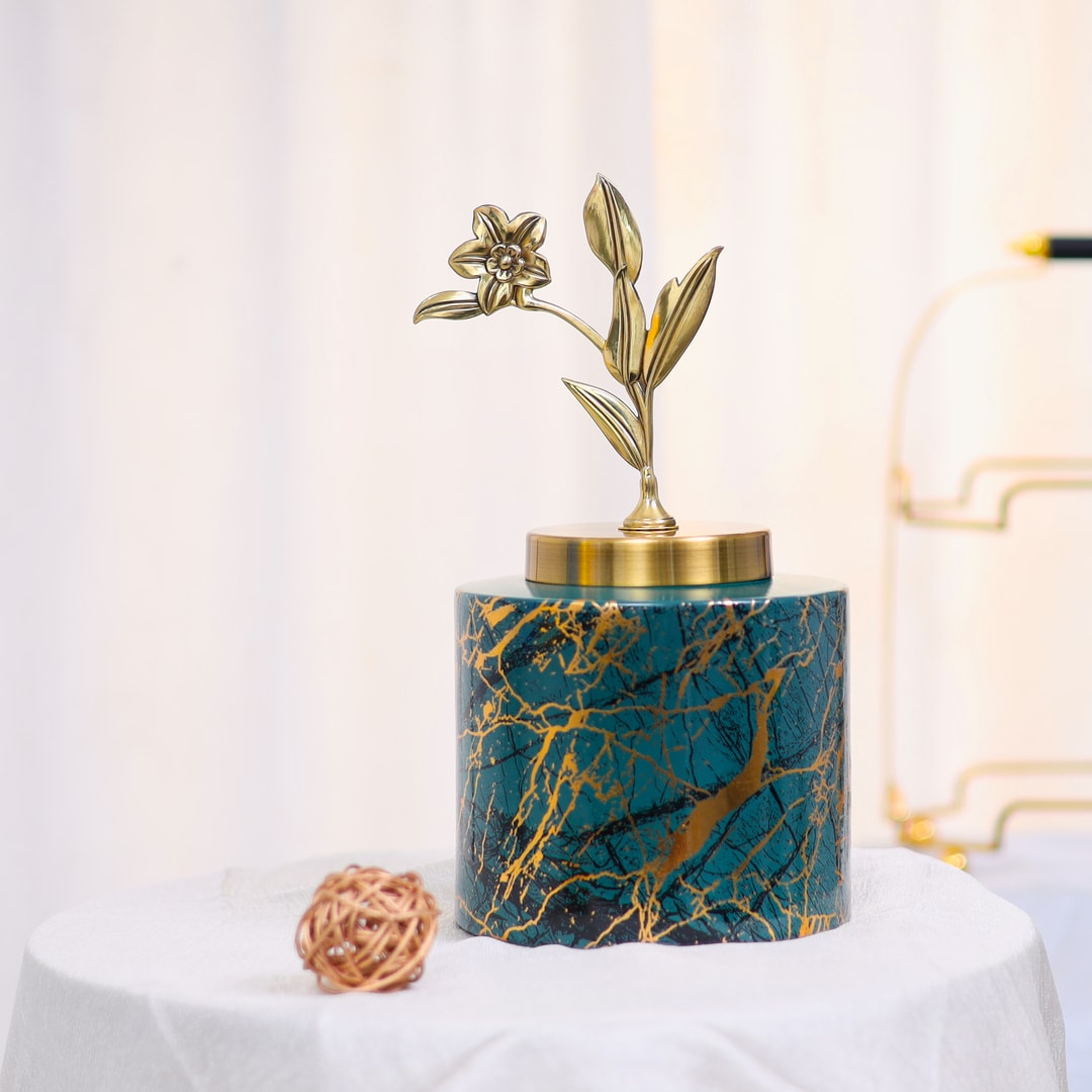 Pine Green Fancy Ceramic Vase
