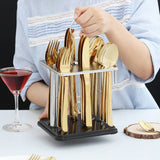 Regent Harmony Stainless Steel Silver Cutlery Set with Stand - 24 Pcs