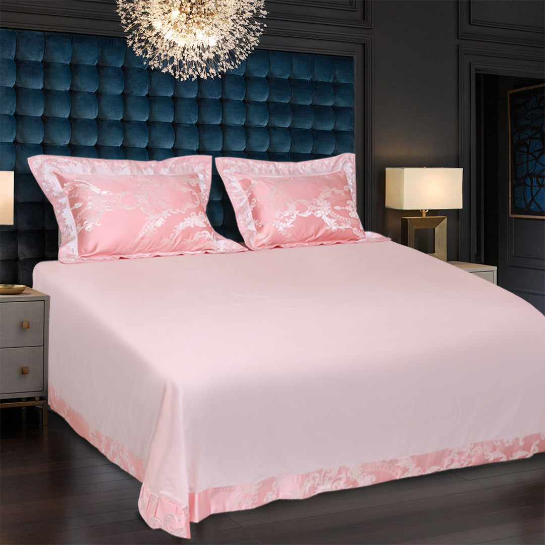 4 Pcs Fancy Pure Cotton Dumba Jacquard Duvet-Set High Quality