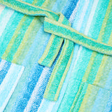 Luxury Bathrobe Green With Yellow Strip
