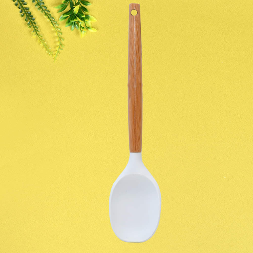 Bamboo Wood Silicone Spoon