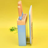 Tessie & Jessie Cutting Board with Kitchen Knives & Knives Holder
