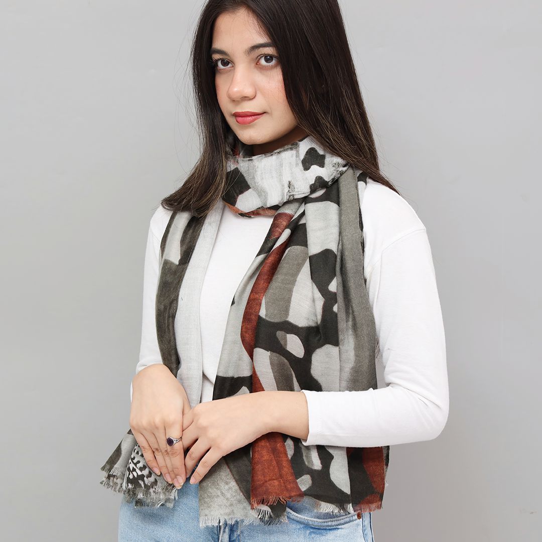 Classic Space Stone Design Cashmere Scarf